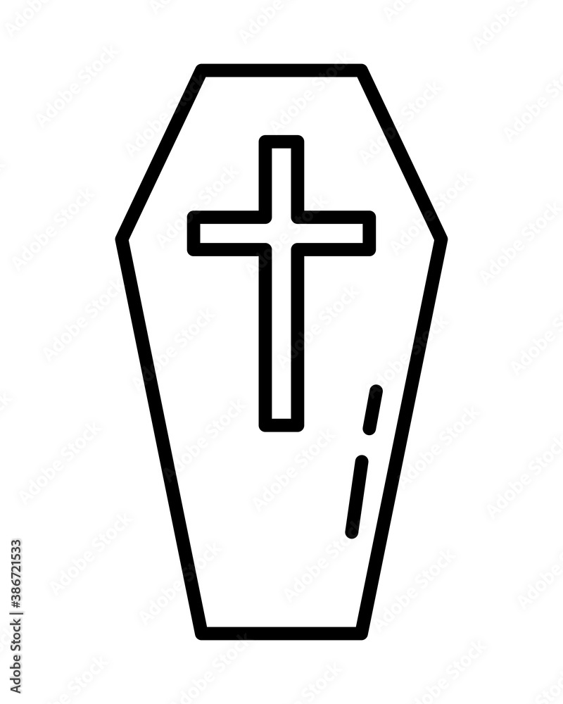 halloween wooden coffin line style icon halloween wooden coffin line style icon