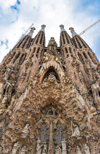 Exterior of the Basilica of the Sagrada Familia, Barcelona