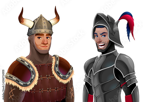 Couple of knights. Vector f...