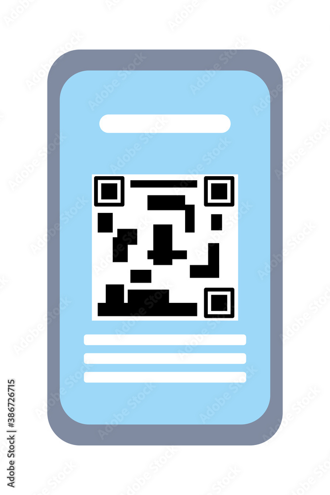 smartphone with qr code icon smartphone with qr code icon