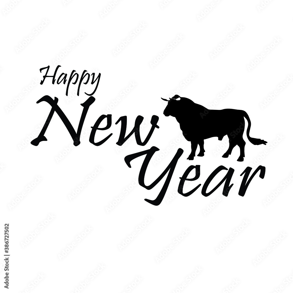 Naklejka premium New year text vector solid icons from web