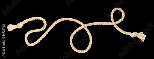 Waved beige rope isolated o...