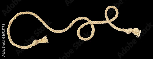 Waved beige rope isolated o...