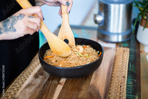 Canvas Print Plano corto de plato típico oriental