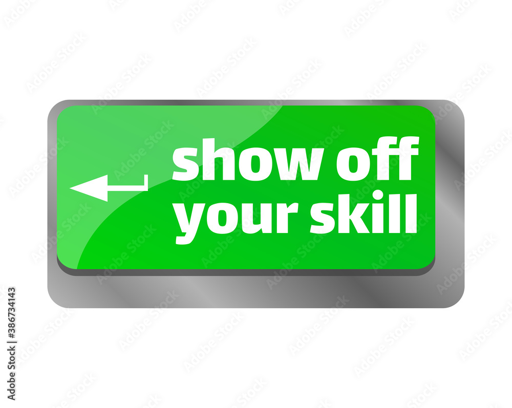 Show off your skills . Close up of keyboard, enter computer key. Show off your skills . Close up of keyboard, enter computer key.