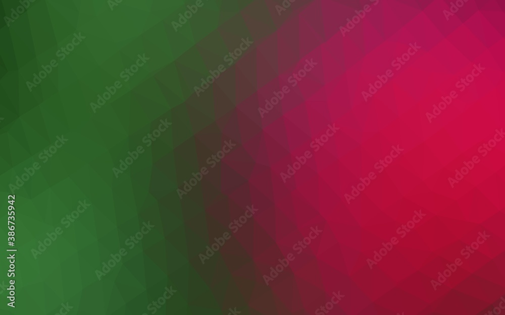 Light Green, Red vector triangle mosaic template. Light Green, Red vector triangle mosaic template.