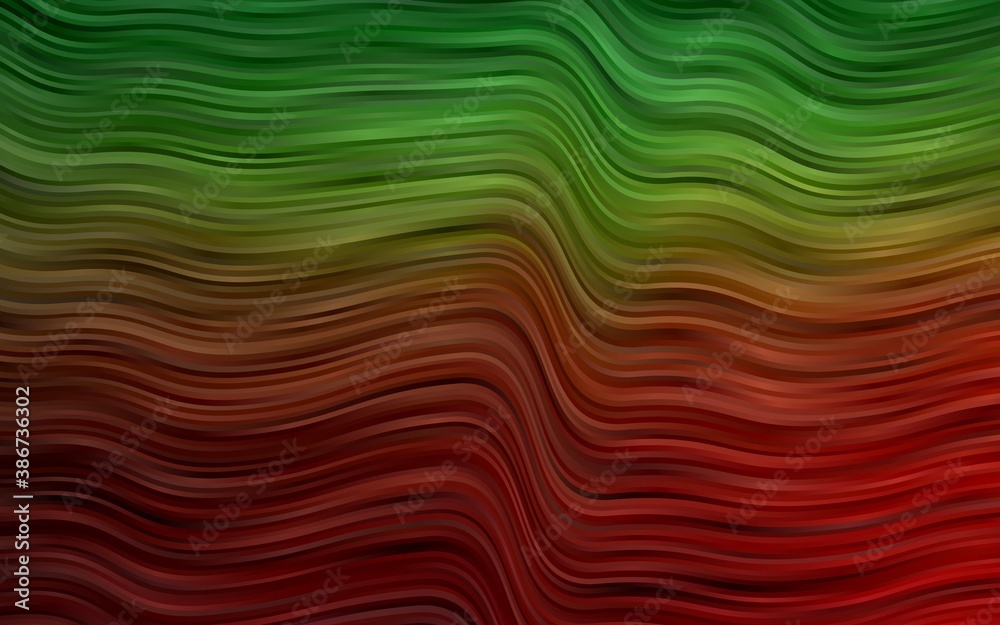 Fototapeta premium Light Green, Red vector background with bubble shapes.