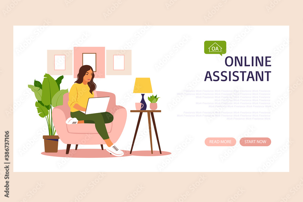 Customer support concept design, Operator doing live feedback, hotline operator advises client, Suitable for web landing page, mobile app, ui, banner template. Vector Illustration. Flat.