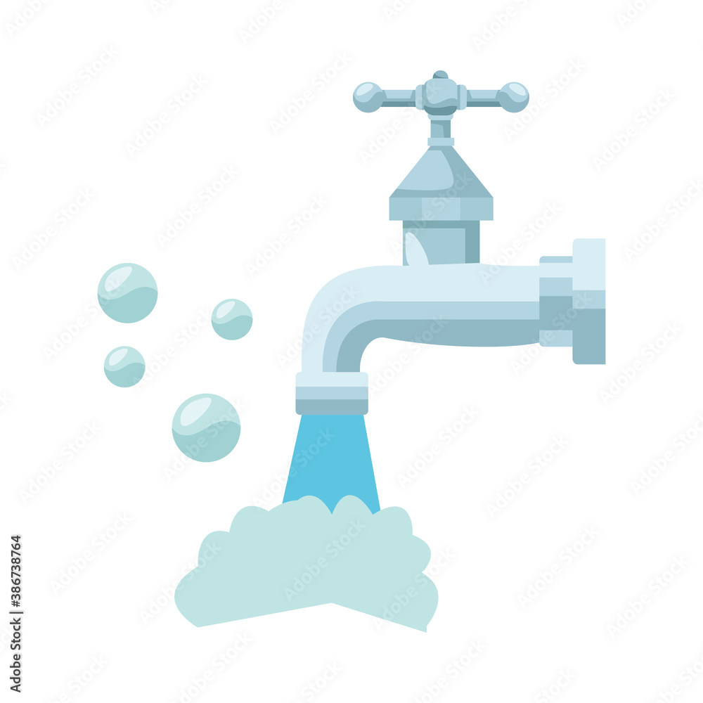 water faucet tap open isolated icon water faucet tap open isolated icon
