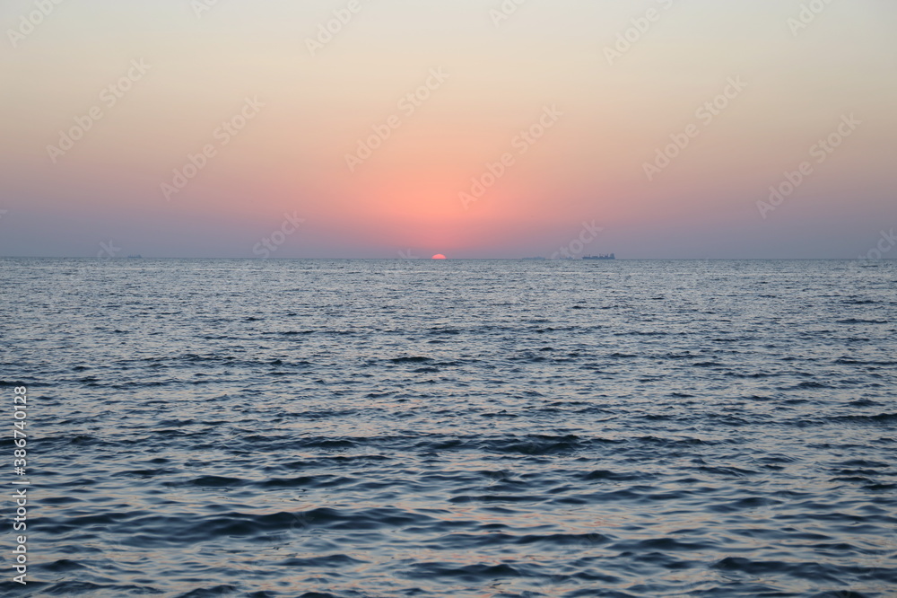 beautiful sunset in the sea