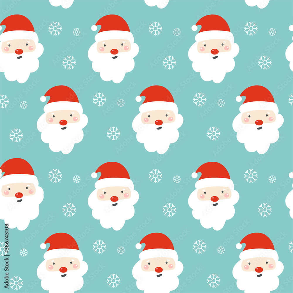 Seamless pattern with Santa. Christmas pattern. Vector Seamless pattern with Santa. Christmas pattern. Vector