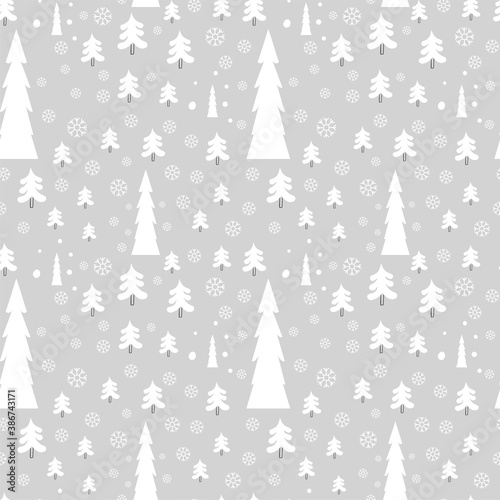 Nahtloses Muster mit Weihnachtsbaum. Wintermuster. Vektor