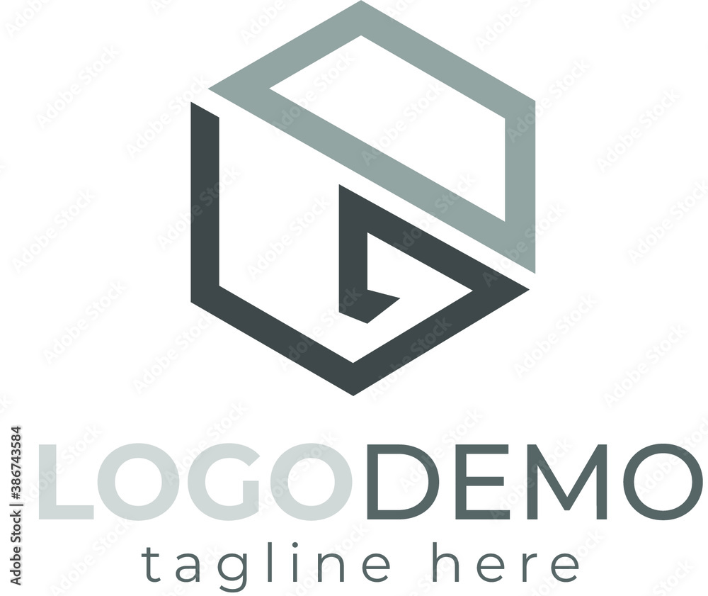 Initial GD geometrics monogram logo design template Initial GD geometrics monogram logo design template