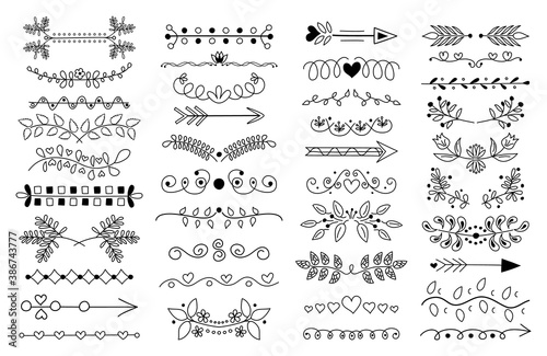 Illustration of a patterned ornament, frames for vignettes of design or text format with separators, interlacing of a grid ornament, vector element for the design of cards, invitations.