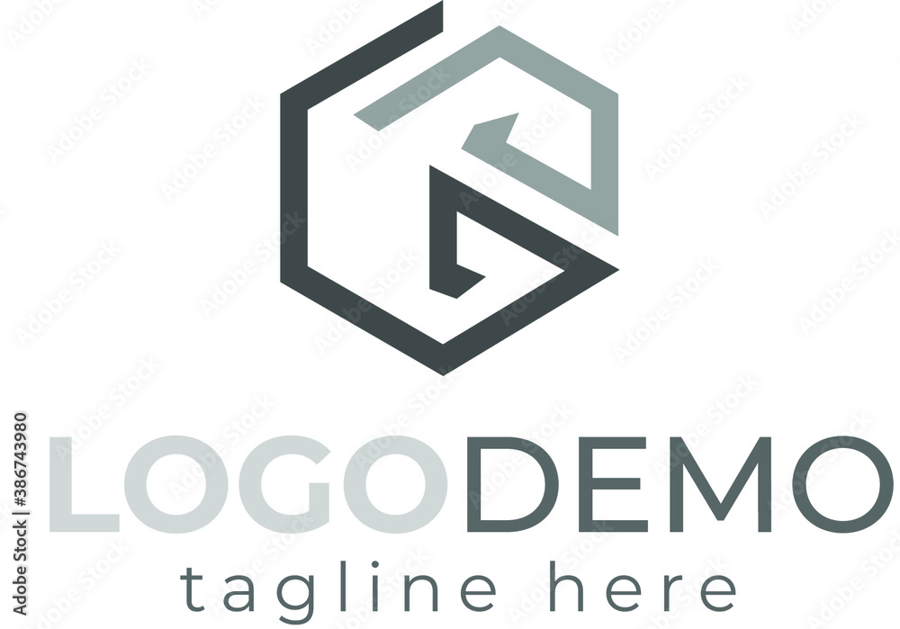 Initial GP latter Geometrics monogram logo design .