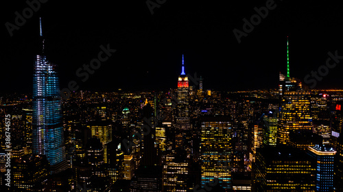 city skyline at night