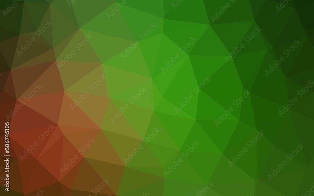 Obraz premium Light Green, Red vector blurry triangle pattern.