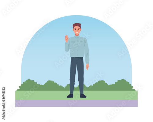 skinny man perfectly imperfect character icon