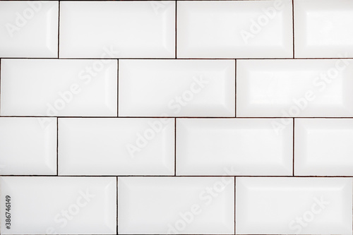 white ceramic tiles. Light ceramic brick