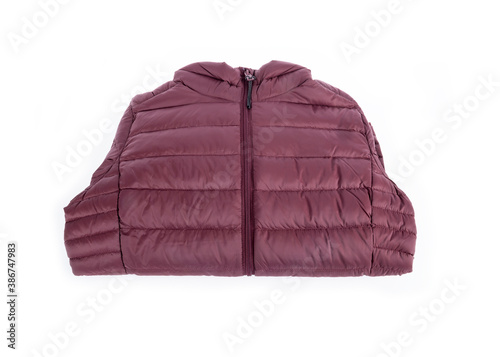 Women's Dawn Filled Winter Short Coat Jacket with a Hood Isolated on White