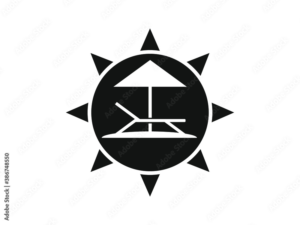 relaxing on the beach umbrella sun beach chair icon, vector illustration eps10 relaxing on the beach umbrella sun beach chair icon, vector illustration eps10