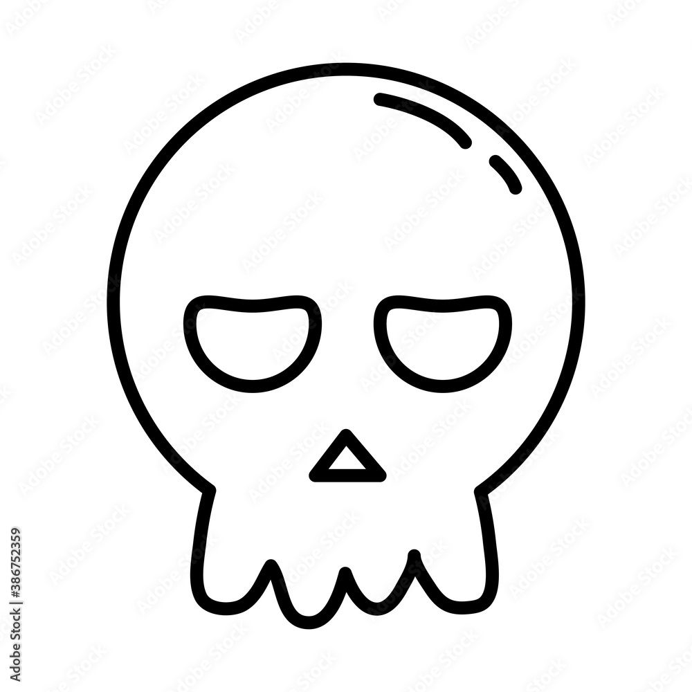halloween head skull line style icon