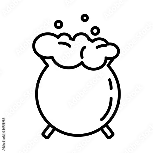 witch cauldron pot line style icon