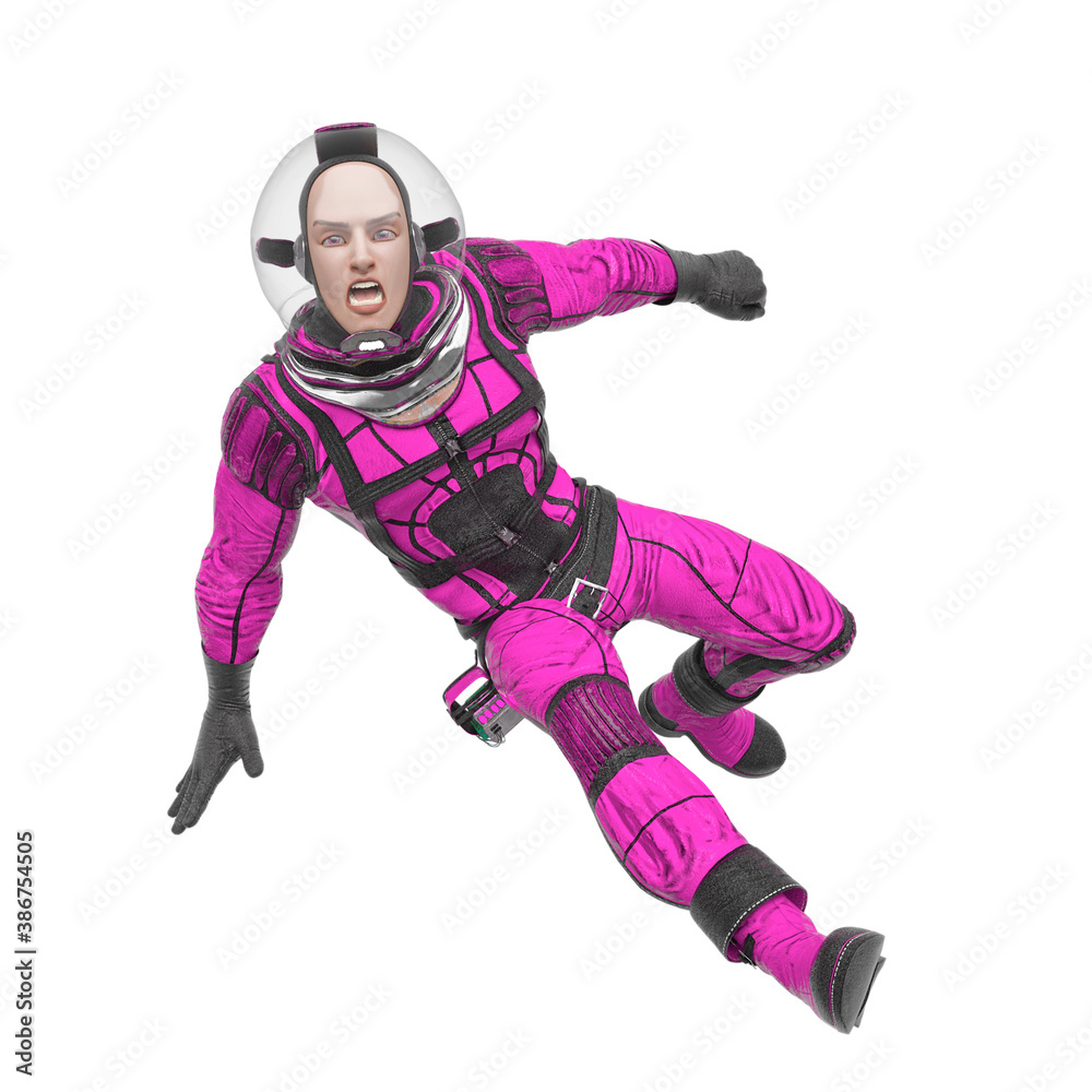 retro space astronaut is doing a parkour attack pose retro space astronaut is doing a parkour attack pose