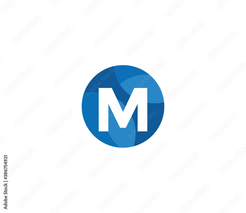 M Alphabet Circle Logo Design Concept M Alphabet Circle Logo Design Concept