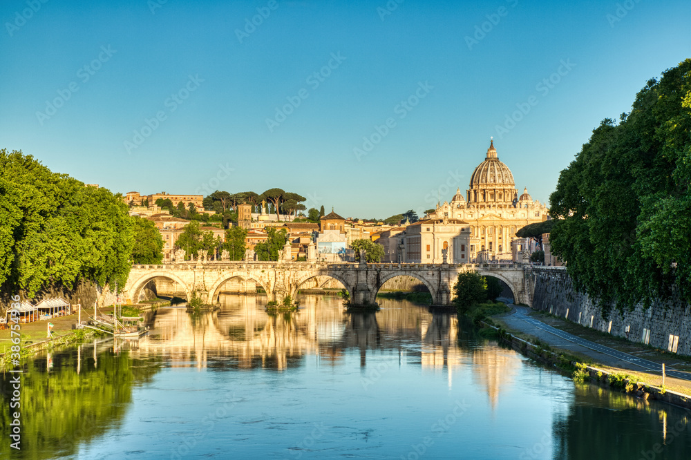 St. Peter's Cathedral in Rome at Sunset