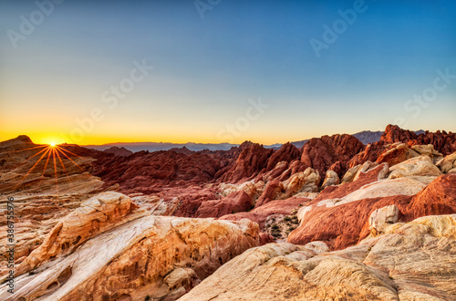 Valley of Fire State Park Landscape at Sunrise near Las Vegas, Nevada