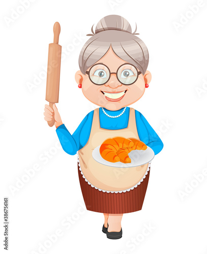 Grandma cartoon character. Happy Grandparents Day