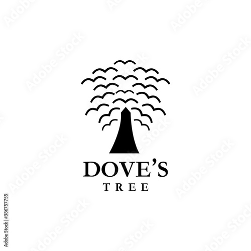 Doves's Tree Logo Vector Natural