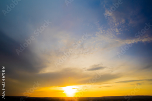 Beautiful textured sky with clouds at sunset