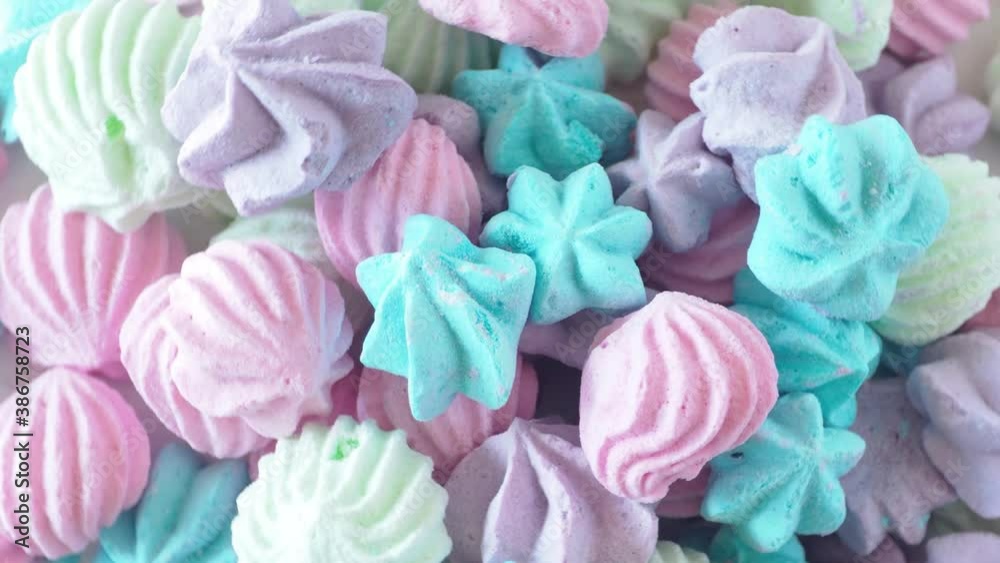delicious colorful merengues sweets, Trendy top view dessert. Pink, blue, mint color delicious colorful merengues sweets, Trendy top view dessert. Pink, blue, mint color