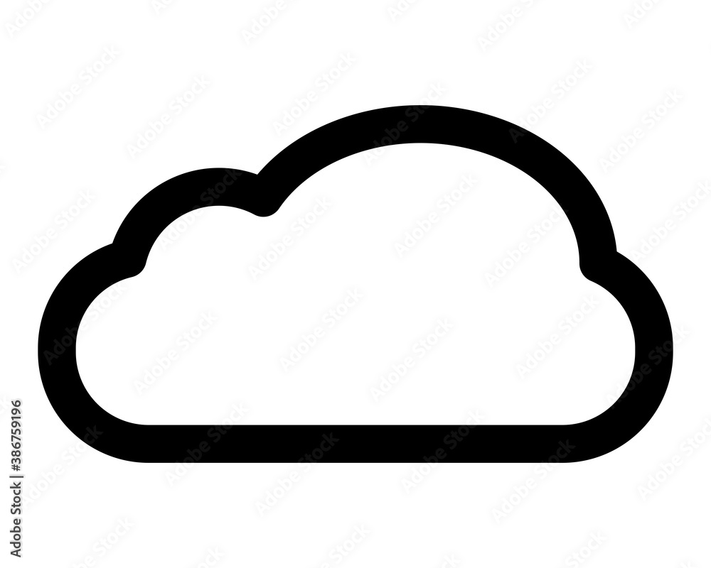 Cloud outline icon. Weather symbol. Vector illustration isolated on white background. Cloud outline icon. Weather symbol. Vector illustration isolated on white background.