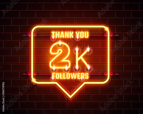 Thank you followers peoples, 2k online social group, happy banner celebrate, Vector