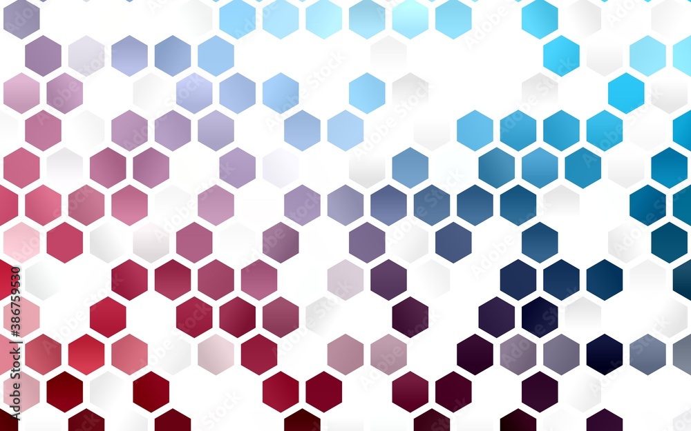 Light Blue, Red vector texture with colorful hexagons.