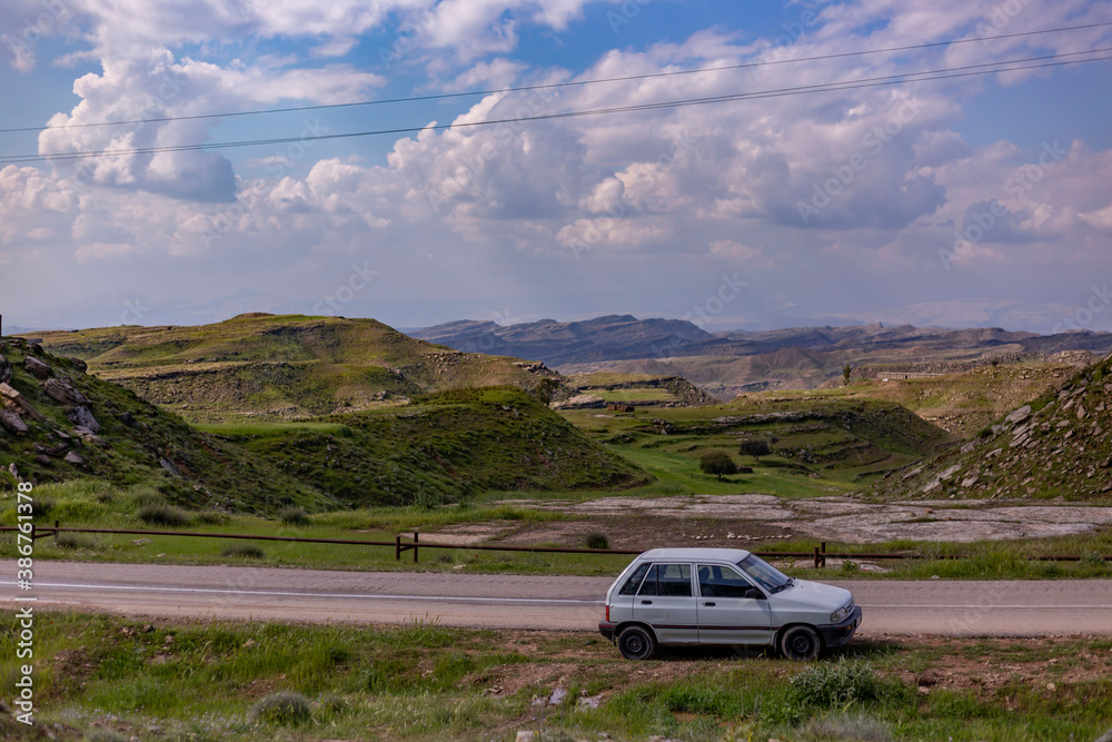 car and mountain - Dezful (shahyon county ) Iran.  