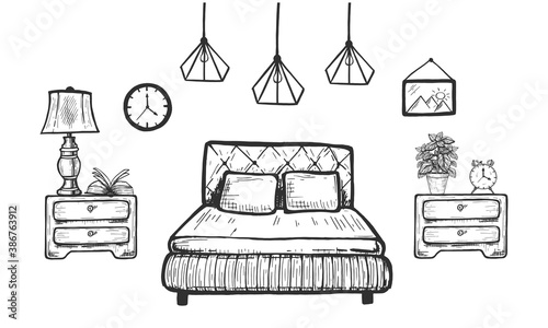 Cozy bedroom base home interior