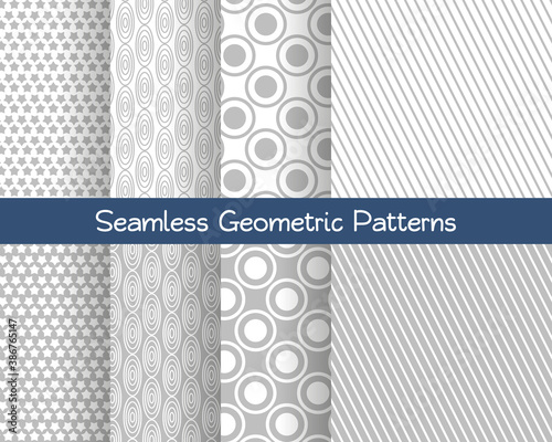 Collection of grey textures with geometric pattern