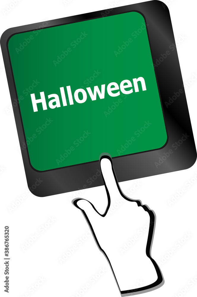 Halloween key on computer keyboard keys isolated Halloween key on computer keyboard keys isolated