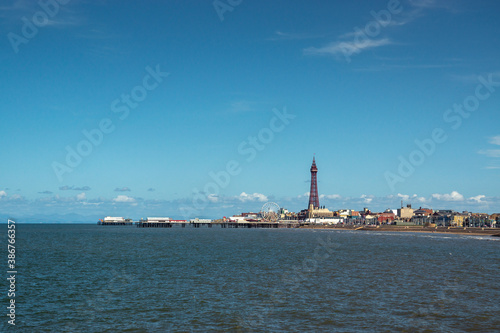 Coast of Blackpool England in Summer
