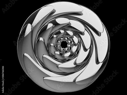 Chrome abstract circular design