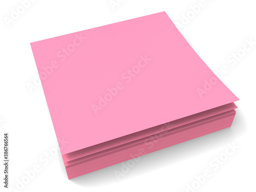 Small block of pink sticky notes