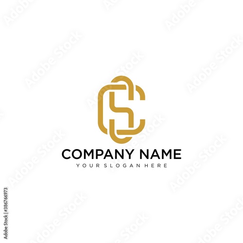 Letter SC line logo design. Linear creative minimal monochrome monogram symbol. Universal elegant vector sign design. Premium business logotype. Graphic alphabet symbol for corporate business identity