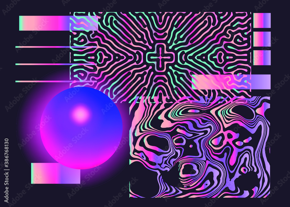 Abstract futuristic sci-fi background with geometric minimal composition of bold forms and shapes.