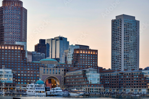 Boston  Massachusetts USA Boston harbour and skyline.