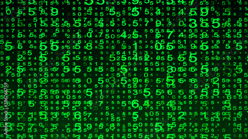 Digital background green matrix. Matrix background. Binary computer code. Hacker coding concept. 3D rendering. © Vadym