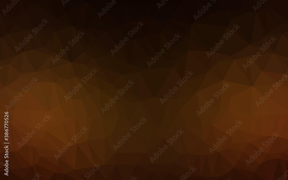Obraz premium Dark Yellow, Orange vector polygonal pattern.